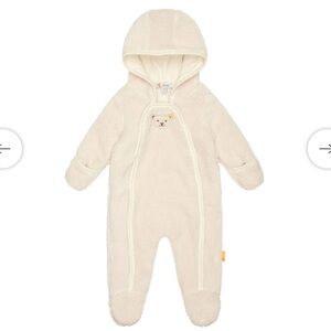 Steiff Cream sherpa fleece overall